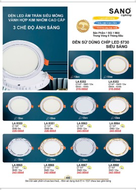 CATALOGUE ĐÈN SANO 2026-2027 ( Chiếc khấu từ 55%-58%)