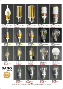 CATALOGUE ĐÈN SANO 2026-2027 ( Chiếc khấu từ 55%-58%)