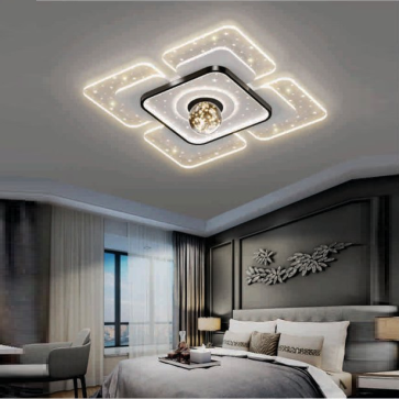 E - ML - 48: Đèn áp trần LED Mica - KT: Ø500mm  x H60mm  - Đèn LED 48W x 2 ánh sáng đổi 3 màu