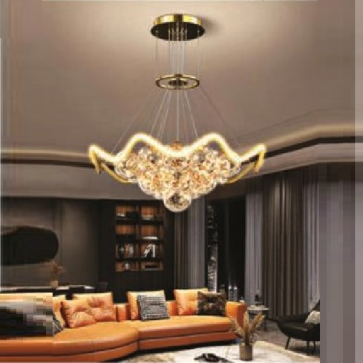 E - T - 48/16: Đèn thả LED chao quả bi - KT: Ø800mm x H1000mm - Đèn LED 120W x 2 - Ánh sáng đổi 3 màu