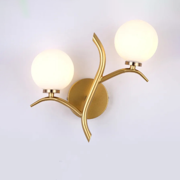 GT - 487: Đèn gắn tường đôi chao quả bi - KT: W300mm x H250mm - Bóng đèn LED G9 x 2 bóng