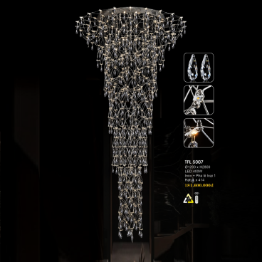 TFL 5007: Đèn thả Phale LED - KT: Ø1200mm x H 2800mm - Đèn LED 400W đổi 3 màu