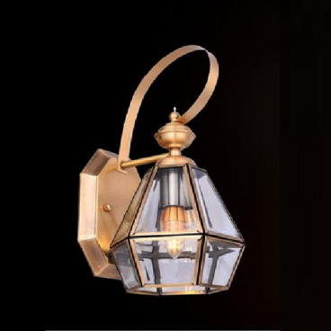 HF - VĐ - 5014: Đèn đồng gắn tường ngoài trời  - KT: Ø180 mm x W190mm x H320mm - Bóng đèn E27 x 1