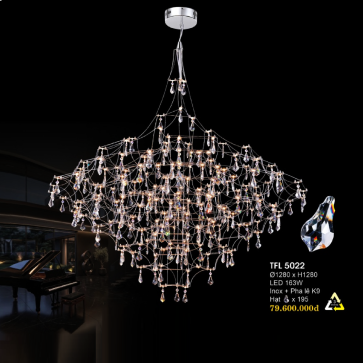 TFL 5022: Đèn thả Phale LED - KT: Ø1280mm x H 1280mm - Đèn LED 163W đổi 3 màu