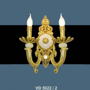 SN - VĐ 5022/2: Đèn vách đồng đôi - KT: Ø330mm x H400mm - Đèn chân E14 x 2 bóng