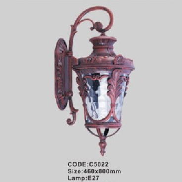 CODE: C5022: Đèn gắn tường ngoài trời - KT: 460mm x 800mm - Đèn E27 x 1 bóng