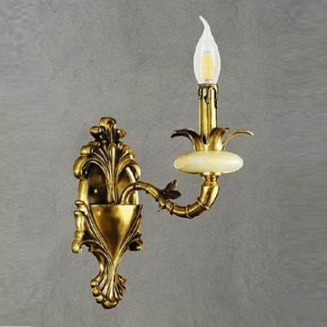 SN - VĐ 7025/1: Đèn vách đồng đơn - KT: Ø170mm x H320mm - Đèn chân E14 x 1 bóng