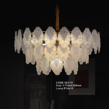 CODE: 503/15: Đèn thả Phale - KT: Ø750mm x H350mm - Đèn E14 x 15 bóng