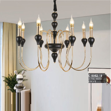 S - C 5052/8: Đèn chùm nến 8 tay - KT: Ø750mm x H550mm - Bóng đèn E14 x 8 bóng