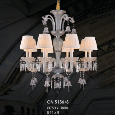 HF - CN 5156/8: Đèn chùm 8 tay - KT: Ø750mm x H800mm - Bóng đèn E14 x 8 bóng