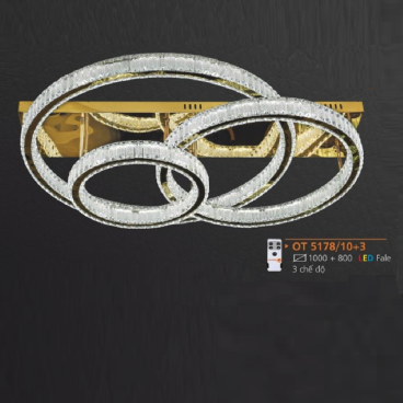 AD - OT 5178/10+3: Đèn áp trần Phale LED - KT: L1000mm x W1000mm +800mm - Đèn LED đổi 3 màu