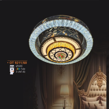 AD - OT 9211/60: Đèn áp trần Phale LED - KT: Ø600mm - Đèn LED đổi 3 màu