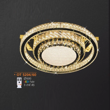 AD - OT 5204/60: Đèn áp trần Phale LED - KT: Ø600mm - Đèn LED đổi 3 màu
