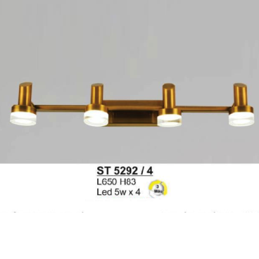 SN - ST 5292/4: Đèn rọi tranh/gương 4 bóng - KT: L650mm x H83mm - Đèn LED 5W x 4 đổi 3 màu