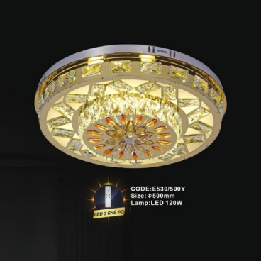 CODE: 530/500Y: Đèn áp trần tròn LED - KT: Ø500mm - Đèn LED 120W ánh sáng đổi 3 màu