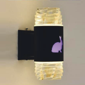 SN - GC 5307: Đèn gắn tường ngoài trời - KT: Ø90mm x H210mm - Đèn LED 9W x 2 + 3W, ánh sáng đổi 3 màu