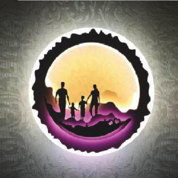 NV 547: Đèn gắn tường LED tranh 3D - KT: Ø275mm - Đèn LED 24W