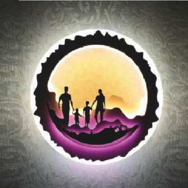 NV 547: Đèn gắn tường LED tranh 3D - KT: Ø275mm - Đèn LED 24W