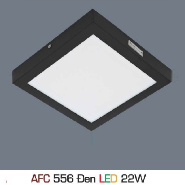 AFC 556 Đen LED 22W: Đèn LED vuông ốp nổi  vỏ đen 22W  - KT: 300mm x 300mm x H35mm - 1 chế độ ánh sáng ( vàng/trung tính/trắng)