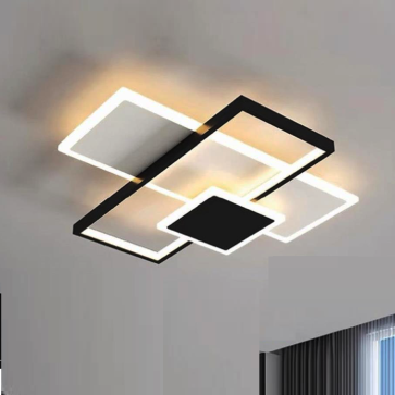 35 - OTD55T500: Đèn áp trần LED Mica - KT:  W500mm - Đèn LED 115W đổi 3 màu