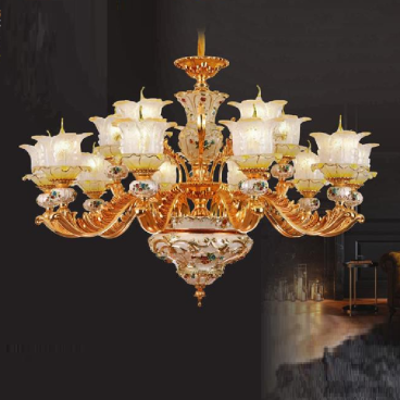 E - C - 56/15: Đèn chùm 15 tay -  KT: Ø980mm x H800mm - Bóng đèn E14 x 15 bóng