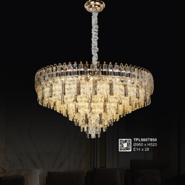 35 - TPL560T950: Đèn Thả Phale - KT: Ø950mm x H520mm - Đèn E14 x 28 bóng