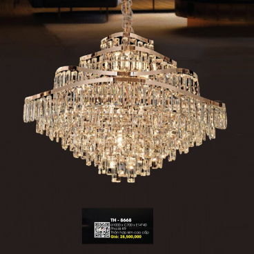 TH - 8668: Đèn thả  Phale K9 - KT: Ø1000mm x H700mm - Bóng đèn E14 x  40 bóng