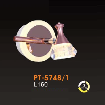 VE - PT - 5748/1: Đèn rọi tranh/gương đơn - KT: L160mm - Đèn LED đổi 3 màu