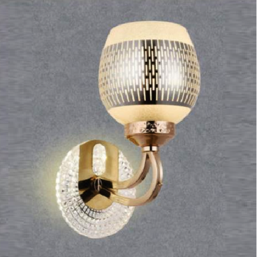 SN - V 5765: Đèn gắn tường đơn , đế đèn có LED - KT: Ø130mm x H255mm - Đèn LED  + bóng đèn E27 x 1 bóng