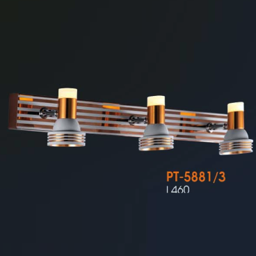VE - PT - 5881/3: Đèn rọi tranh/gương 3 bóng - KT: L460mm - Đèn LED ánh sáng vàng
