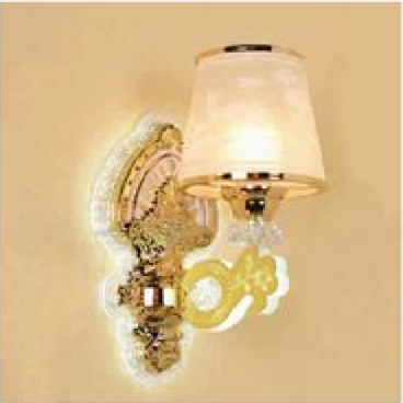 EU - V - 599: Đèn gắn tường đơn,  Đế và tay đèn có đèn LED - KT: L130mm x W170mm x  H330mm - Bóng đèn E27 x1