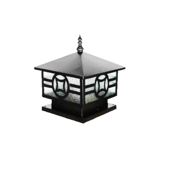 HF - 05A:  Đèn gắn đầu trụ - KT: 200mm x 200mm x H250mm - Bóng đèn E27 x 1