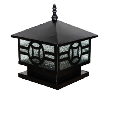 HF - 05D:  Đèn gắn đầu trụ - KT: 350mm x 350mm x H350mm - Bóng đèn E27 x 1