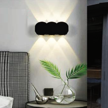 AN - VL - 8102/6 - BK: Đèn gắn tường ngoài trời -  KT: L155mm x H80mm - Đèn LED 6W ánh sáng vàng 3500K