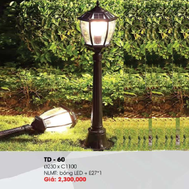 TD - 60: Đèn trụ sân vườn NLMT