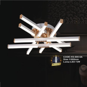 CODE: HS - 600 - 6A: Đèn áp trần LED - KT: Ø600mm - Đèn LED 72W ánh sáng đổi 3 màu