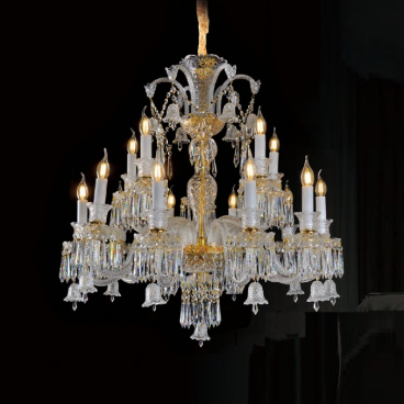 CODE: 6602-10+5: Đèn chùm Phale nến 15 tay - KT: Ø900mm x H900mm - Bóng đèn chân E14 x 15 bóng