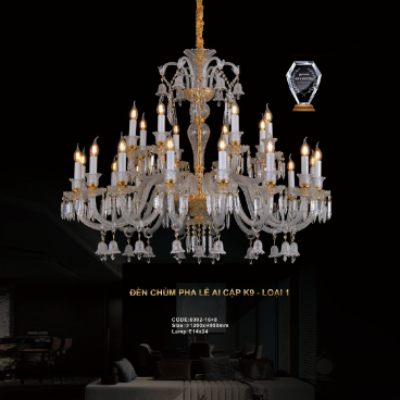 CODE: 6002-16+8: Đèn chùm Phale nến 24 tay - KT: Ø1200mm x H950mm - Bóng đèn nến chân E14 x 24 bóng