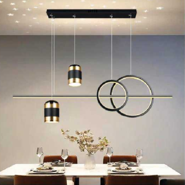 AN - TL - 6002BK: Đèn thả ngang thân đen - KT: L1000mm  x H1000mm - Đèn LED đổi 3 màu