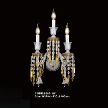 CODE: 6005 - 3W:  Đèn gắn tường Phale nến 3 bóng - KT: L400mm x W370mm x H430mm - Đèn LED 3 W + Bóng đèn nến E14 x 3 bóng