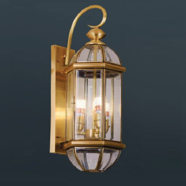 HF - VĐ - 6007L: Đèn đồng gắn tường ngoài trời  - KT: L200 mm x W200mm x H650mm - Bóng đèn E27 x 3