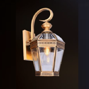 HF - VĐ - 6011: Đèn đồng gắn tường ngoài trời  - KT: L190 mm x W190mm x H320mm - Bóng đèn E27 x 1