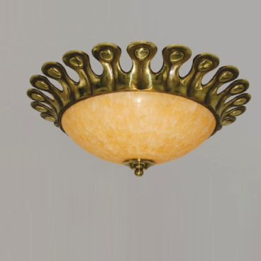 SN - OĐ 6014: Đèn ốp đồng chao đá - KT: Ø450 - Bóng đèn LED 24W x 2 ánh sáng đổi màu