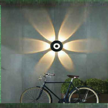 VNT - 6017: Đèn gắn tường ngoài trời -  KT: Ø120mm x H50mm - Đèn LED ánh sáng vàng 3500K