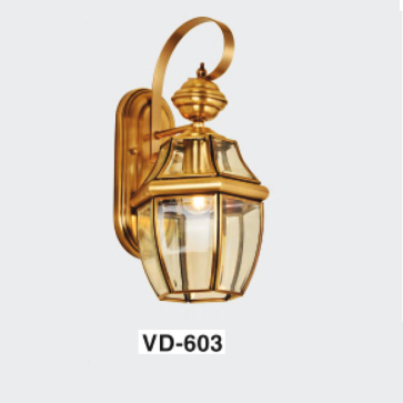 E - VD - 603: Đèn gắn tường ngoài trời đồng  - KT: L200mm x  H390mm - Đèn chân E27 x 1 bóng