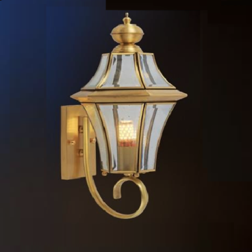 HF - VĐ - 6032: Đèn đồng gắn tường ngoài trời  - KT: Ø200 mm x  H400mm - Bóng đèn E27 x 1