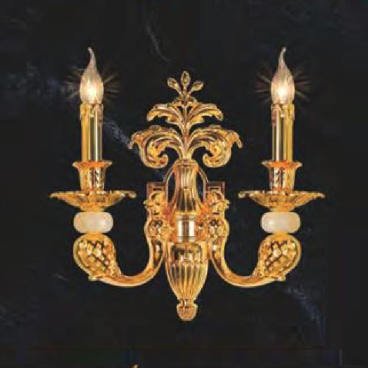 NV 6061/2: Đèn gắn tường đồng đôi - KT: L380 mm x H400mm - Bóng đèn E14 x 2