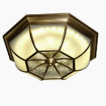 AN - MĐ - C6072/450: Đèn ốp trần đồng chao thủy tinh - KT: Ø450mm - Đèn LED