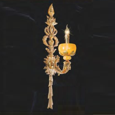 NV 6081/1: Đèn gắn tường đồng chao đá - KT: L230 mm x H750mm - Bóng đèn E14 x 1