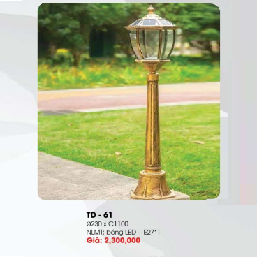 TD - 61: Đèn trụ sân vườn NLMT